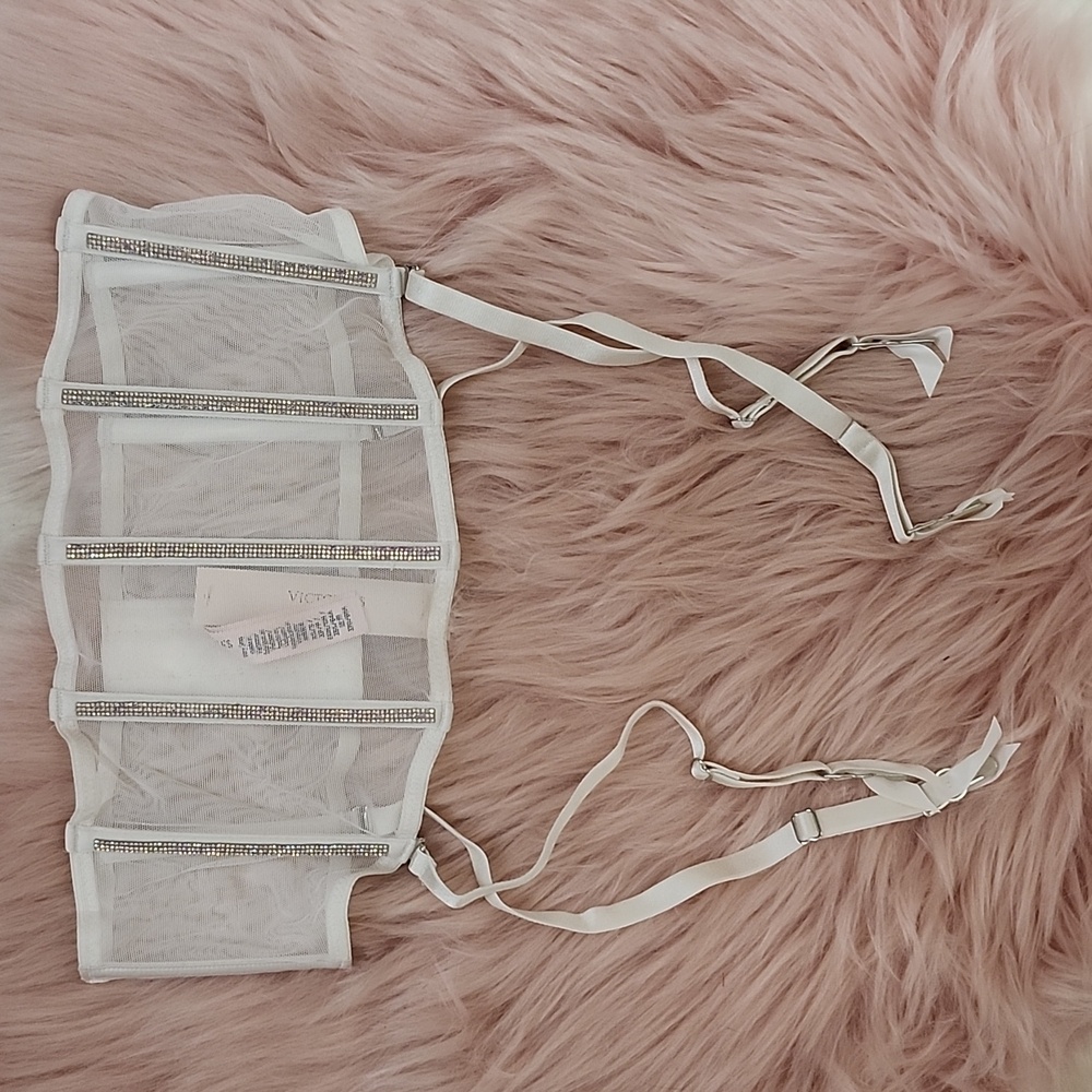 Brand New VICTORIA'S SECRET SHEER SHINE WAIST-CINCHING GARTER BELT-XS/S